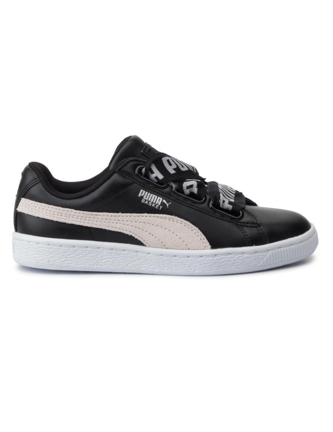 Zapatillas Puma Basket Heart negras y blancas para mujer