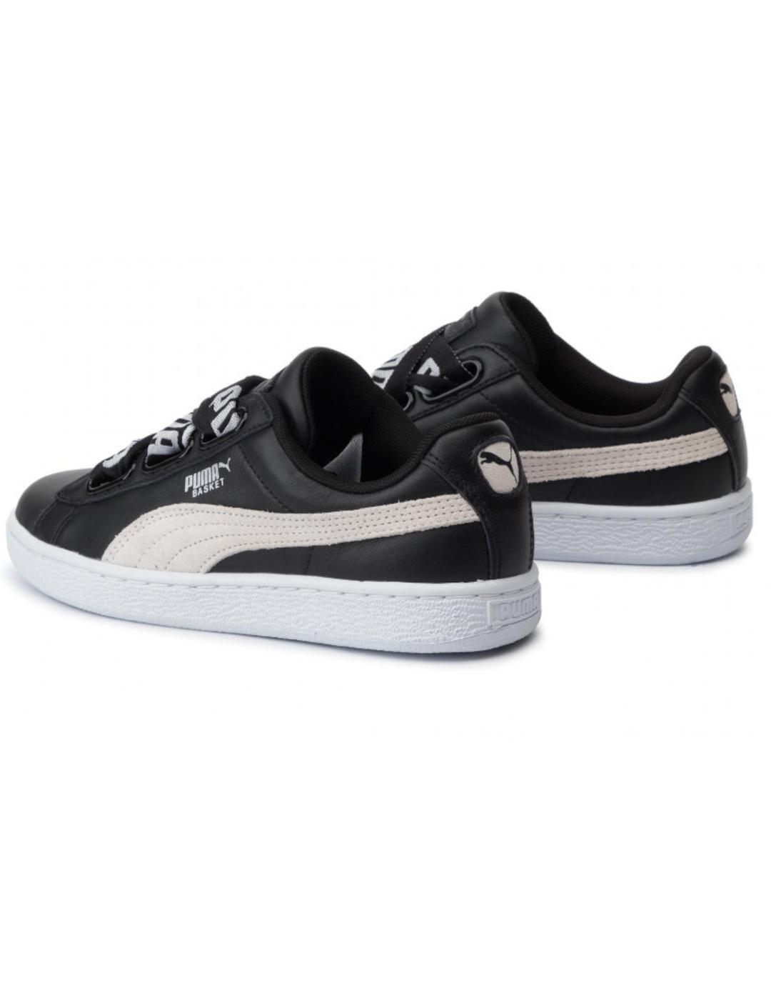 Zapatillas Puma Basket Heart negras y blancas para mujer