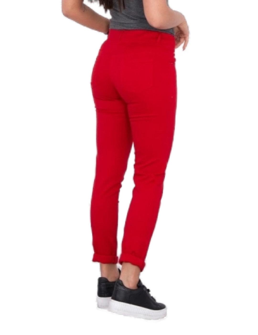 Pantalón Guess skinny rojo punto elástico de mujer