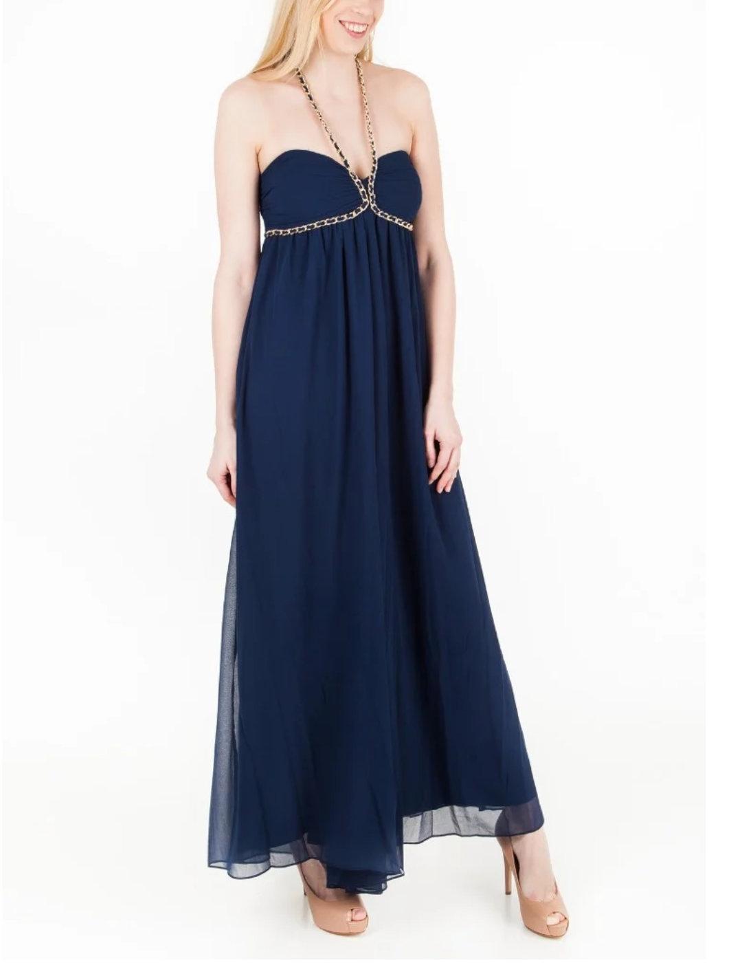 Mono Guess azul marino cadenas doradas al cuello de mujer