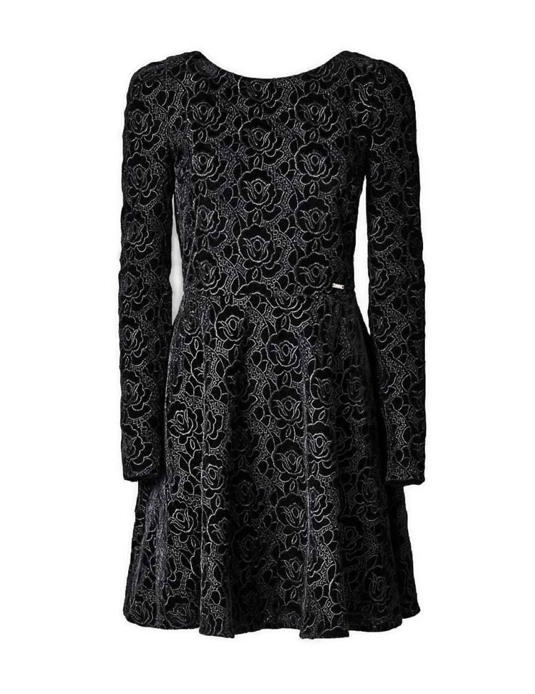 Vestido Guess flores terciopelo negro de mujer