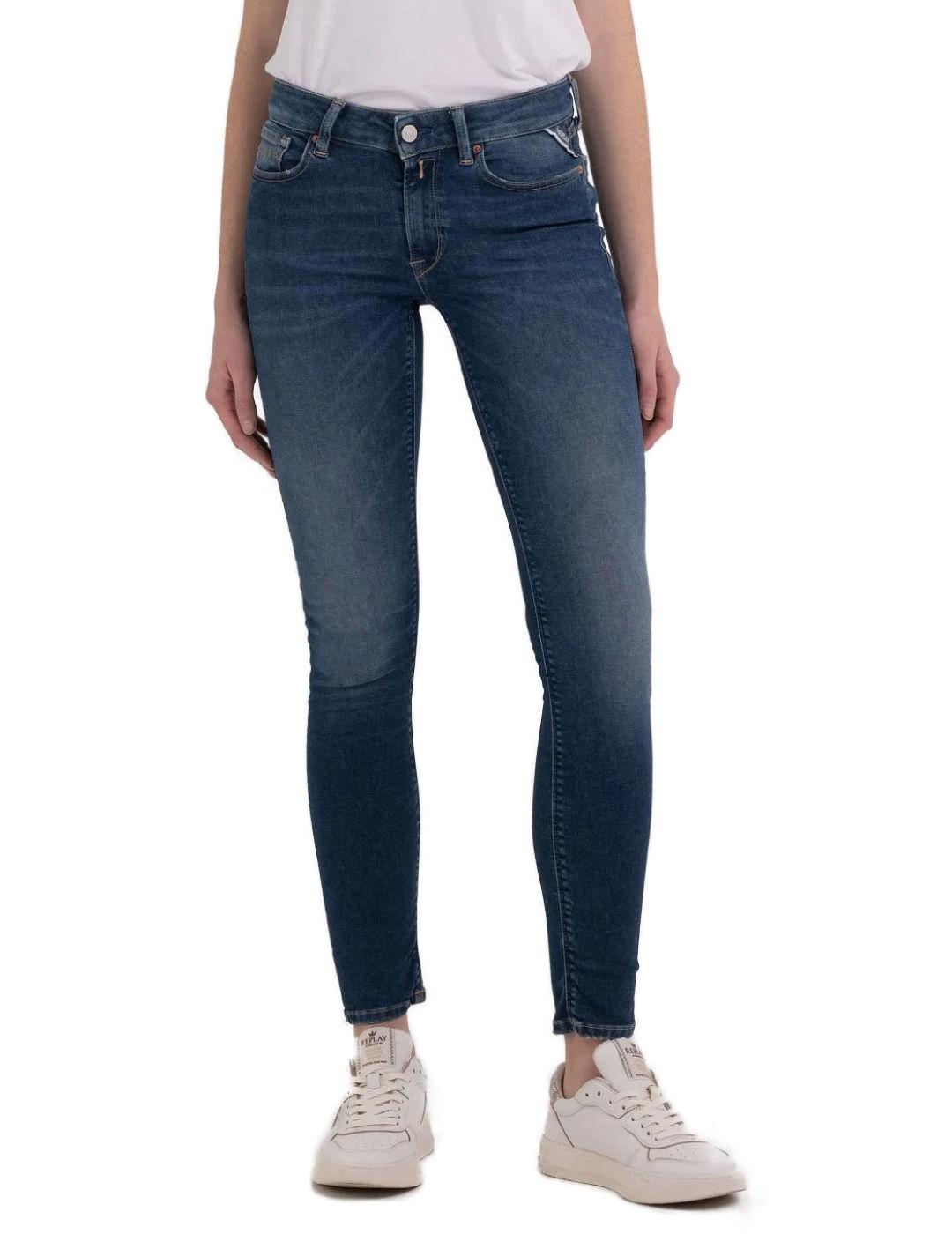 Pantalón vaquero Replay Hyperflex marino skinny para mujer