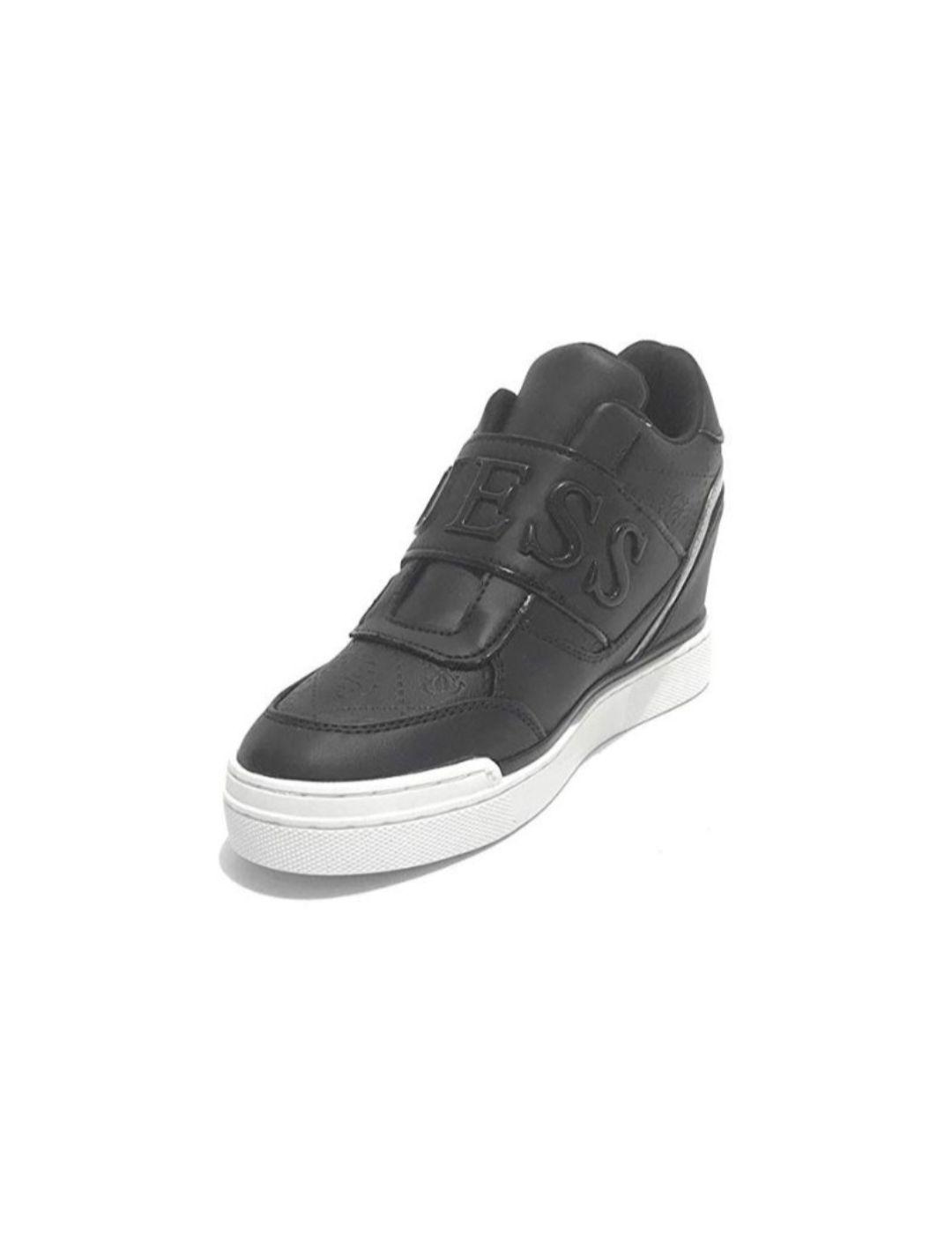 Zapatilla abotinada Guess negra con plataforma para mujer
