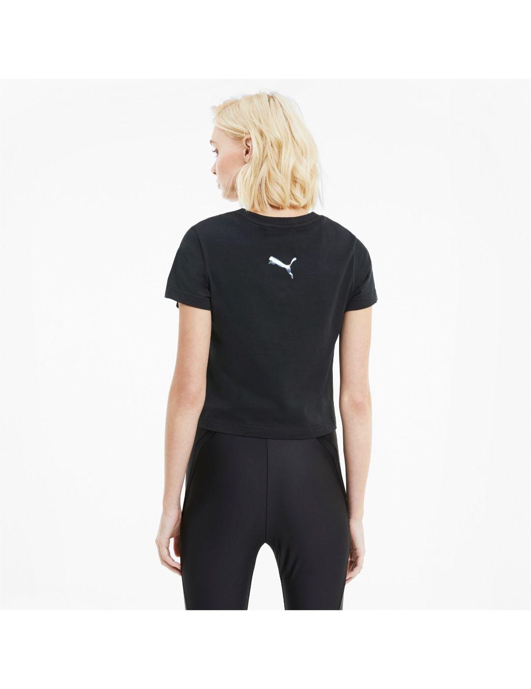 Camiseta Puma Evide Graphic negra manga corta de mujer