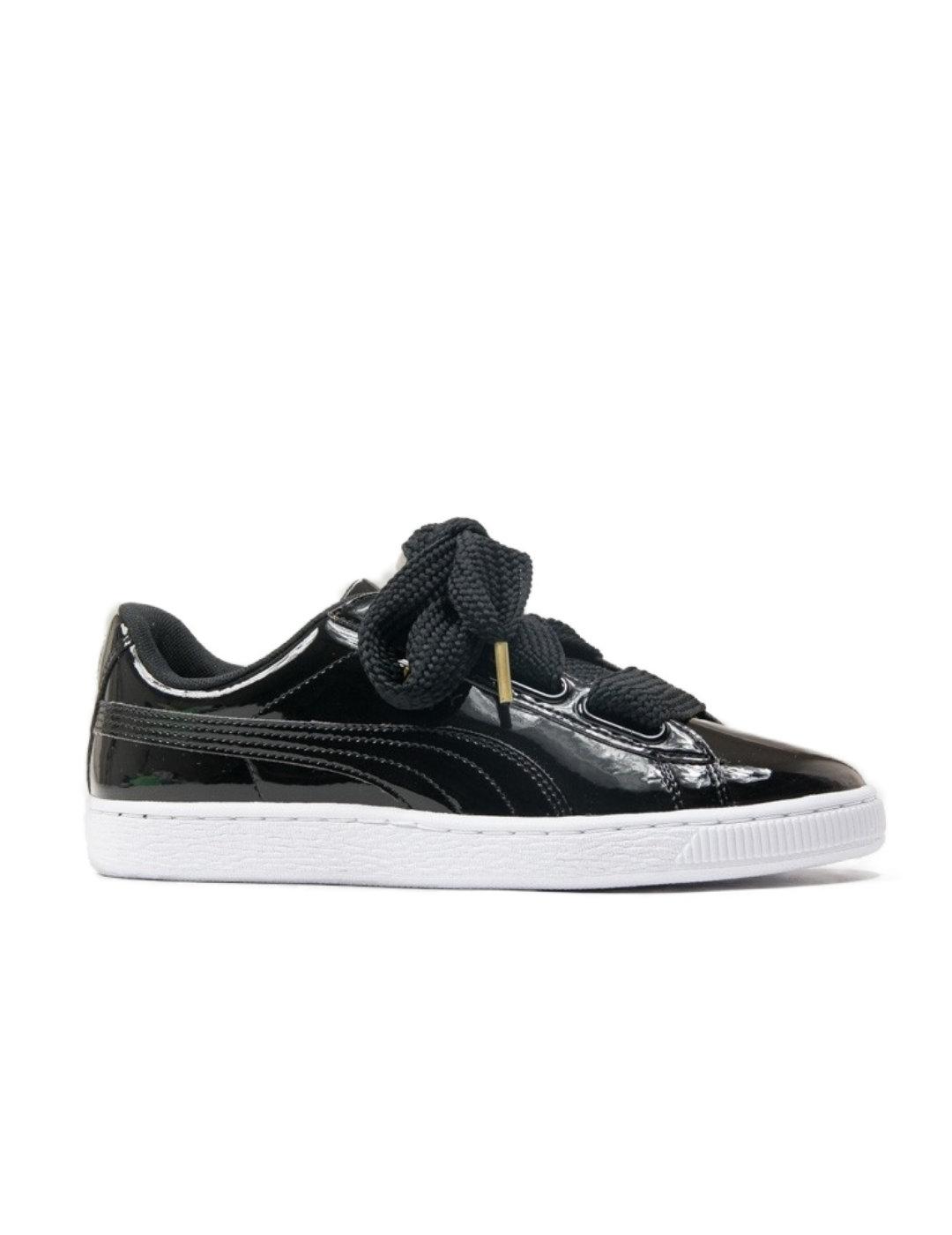 Zapatillas deportivas Puma Basket negro de charol para mujer