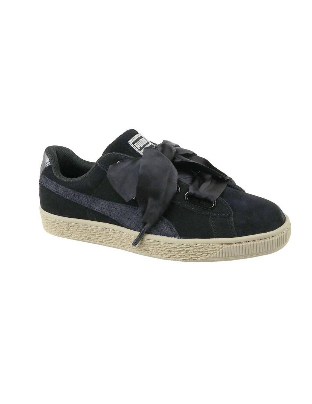 Zapatillas Puma Safari negro con lazo para mujer