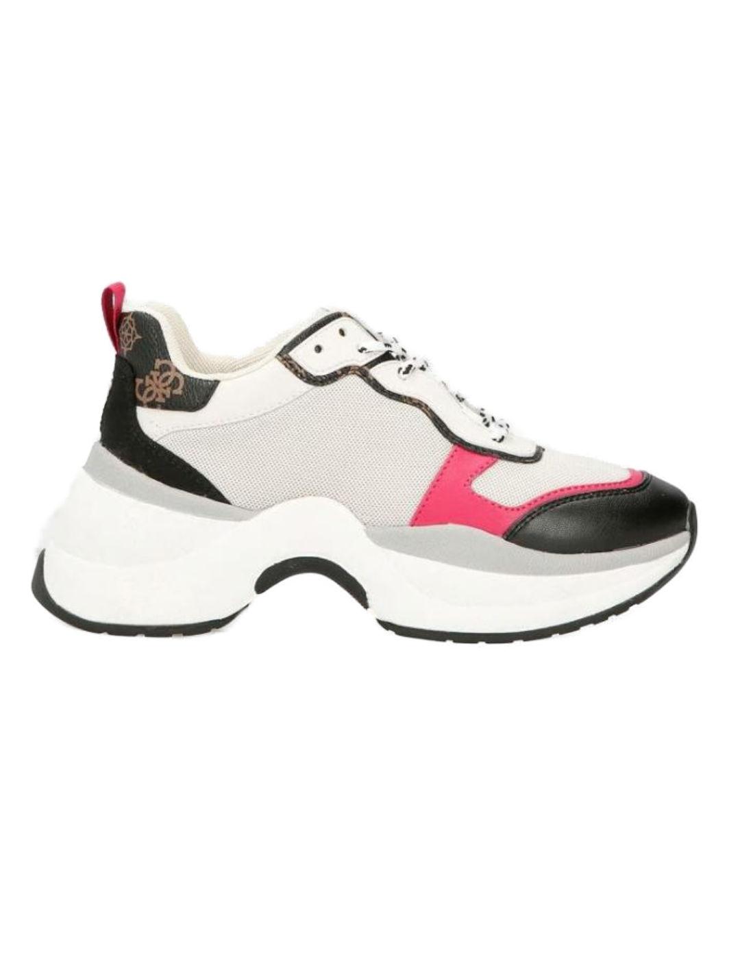 Zapatillas Guess  Jennea 2  color blanco y fucsia para mujer
