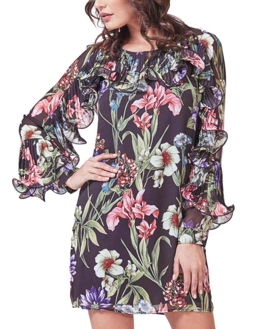 Vestido Guess Lara estampado floral de mujer con volantes