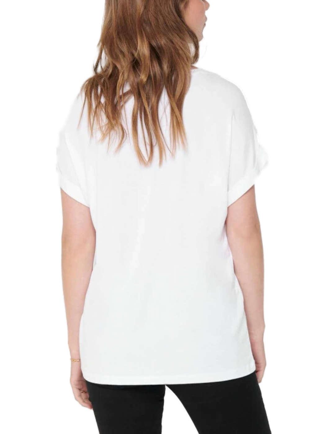 Camiseta Only Monster Noos blanca para mujer-&
