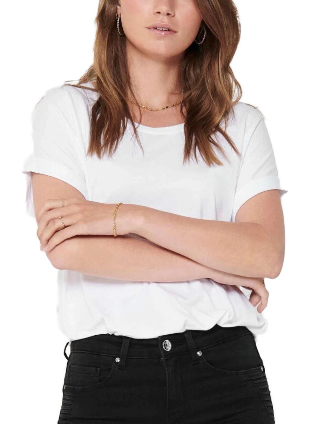 Camiseta Only Monster Noos blanca para mujer-&