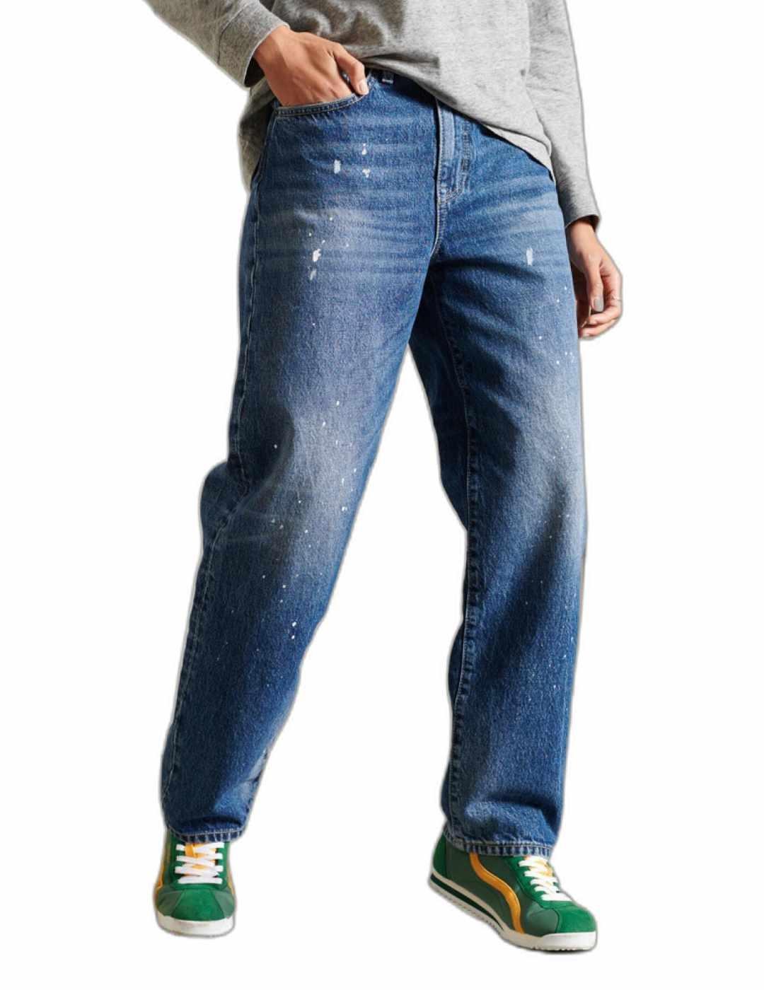 Vaquero Superdry Barrel azul para mujer-z