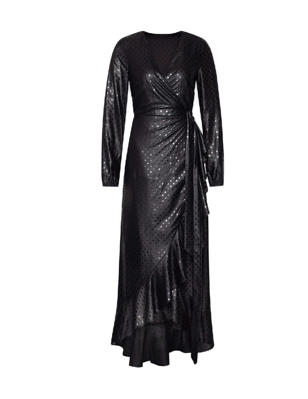 Vestido largo Guess negro lunares para mujer