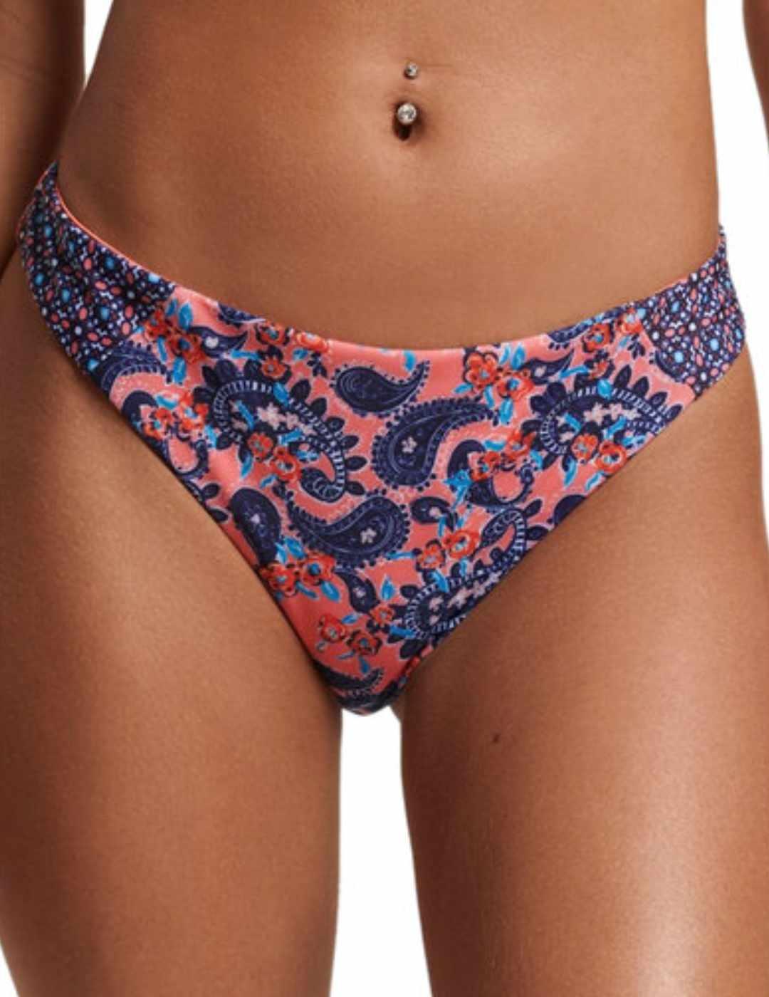 Braga Superdry bikini Surf marino/coral para mujer-a