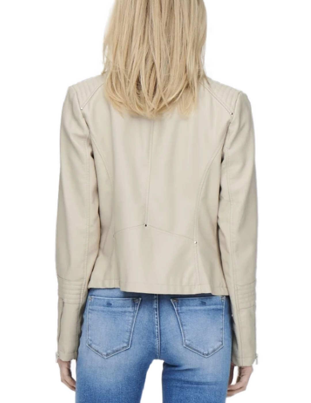 Cazadora Only Gemma blanca para mujer-&