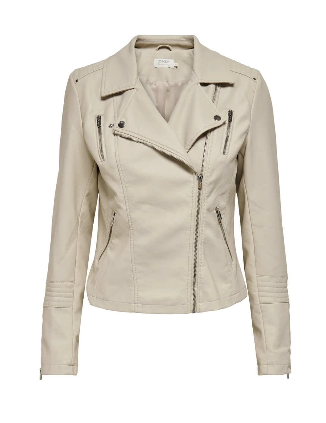Cazadora Only Gemma blanca para mujer-&