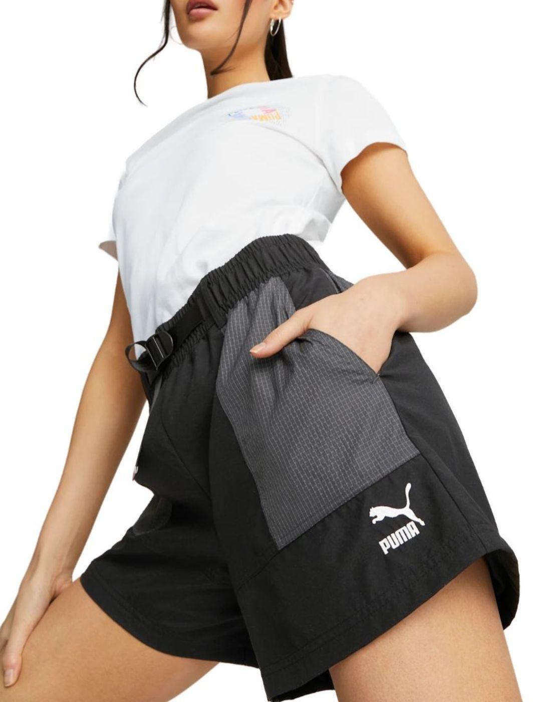 Short Puma Sport negro para mujer -b