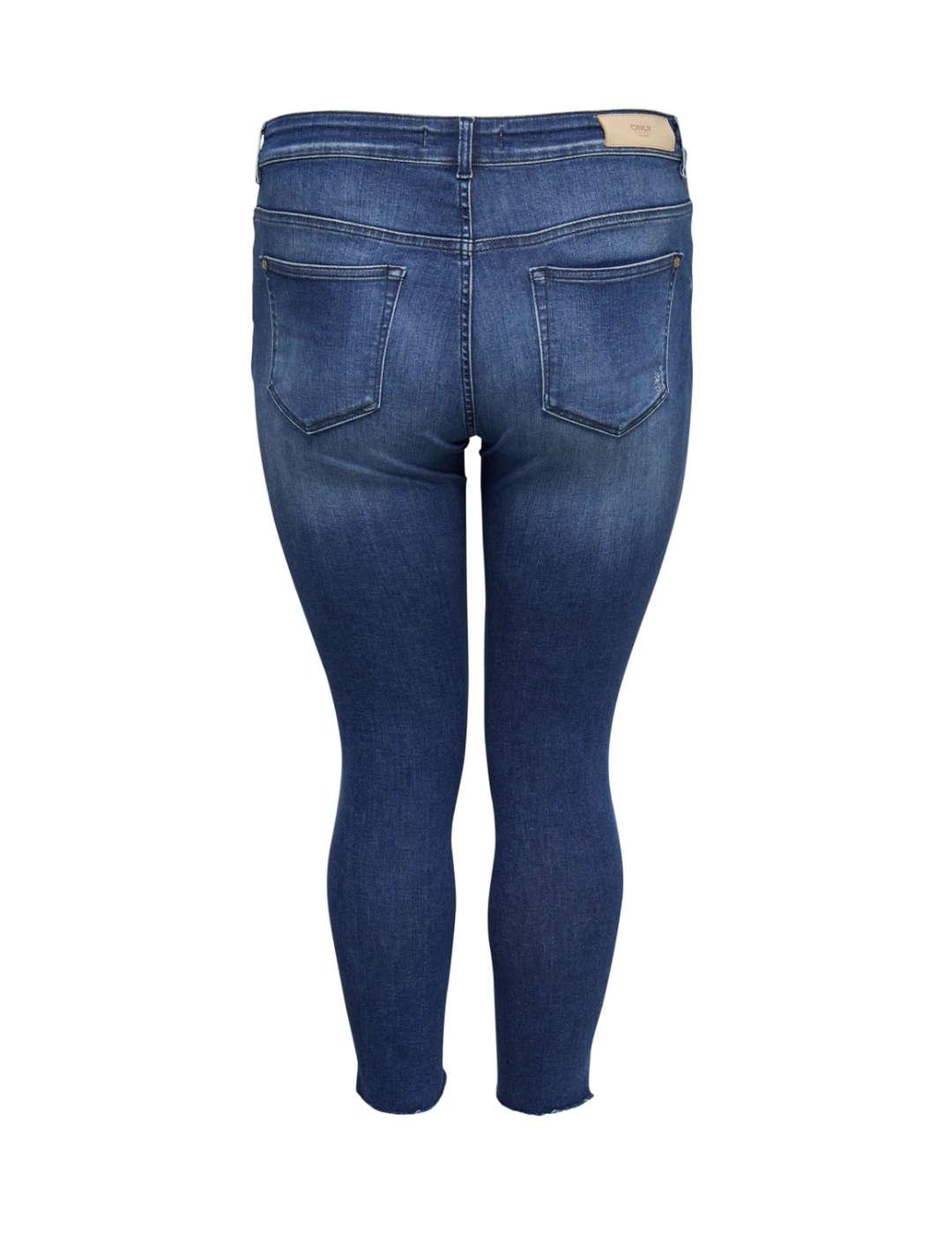 Pantalón vaquero Only Carmakoma Willy azul rotos para mujer