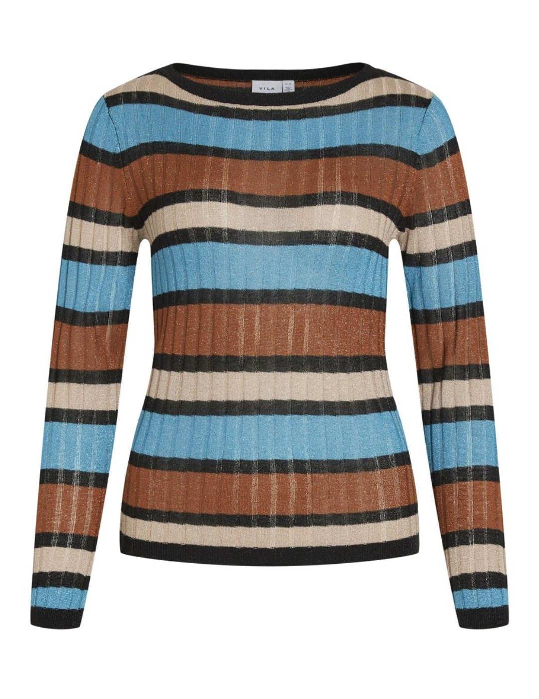 Jersey Vila Ember rayas azul ajustado para mujer