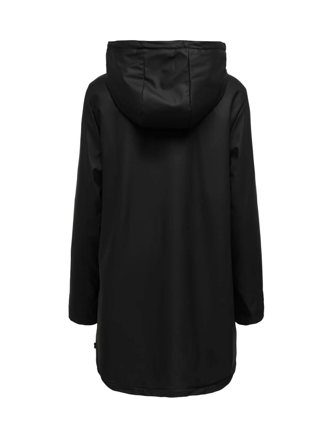 Chubasquero Only Sally negro con capucha para mujer
