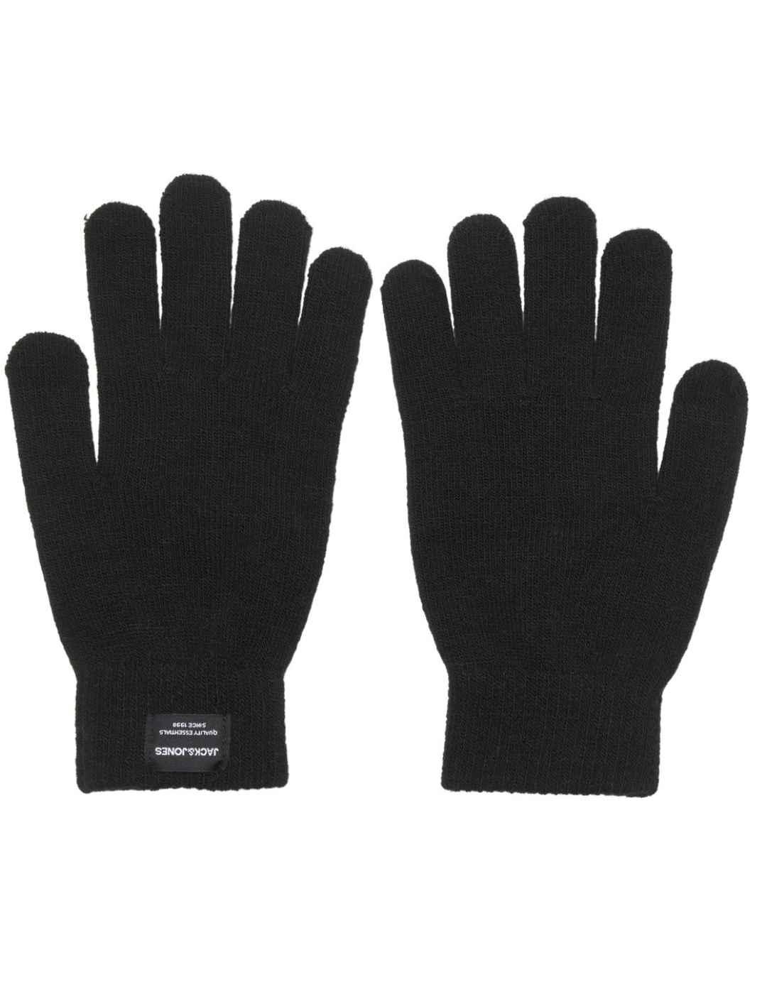 Guantes Jack&Jones Henry de punto negro de hombre
