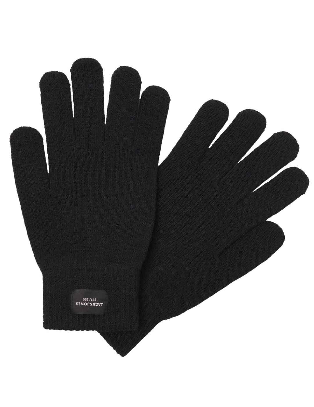 Guantes Jack&Jones Henry de punto negro de hombre
