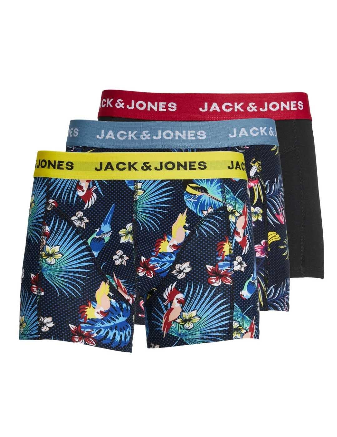 Intimo Jack&Jones pack3 flower marino/negro para hombre