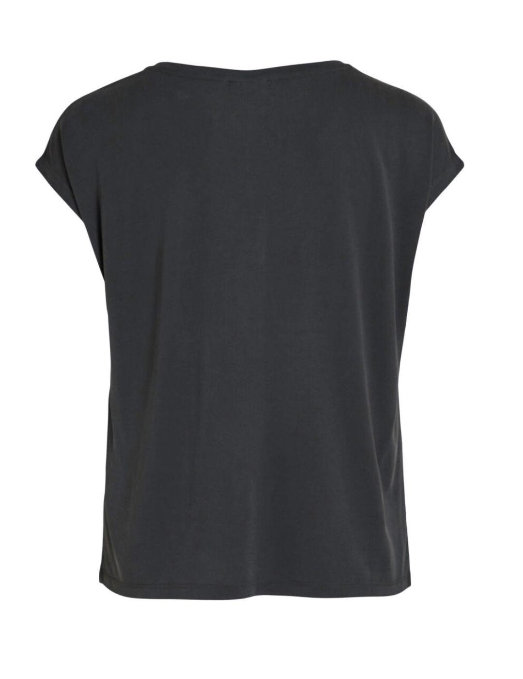 Camiseta Vila Modala negro para mujer-&