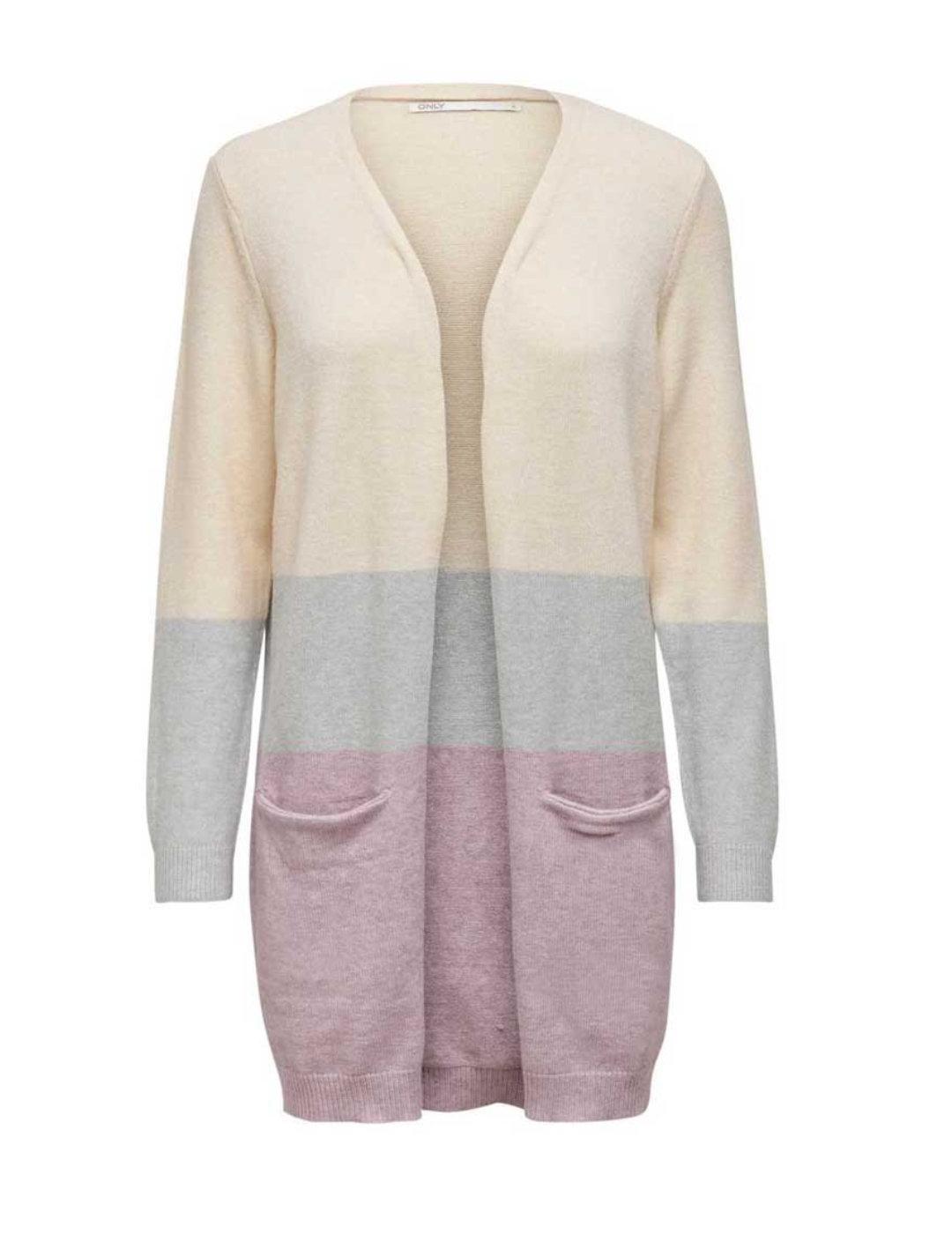 Cárdigan Only Queen de manga larga multicolor para mujer