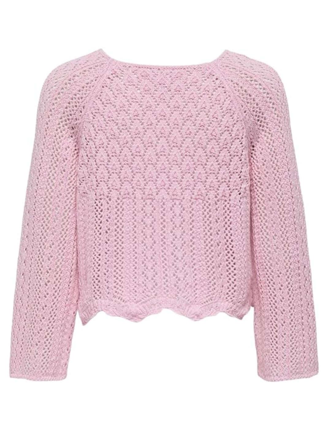 Jersey Only Nola rosa calado para mujer-&