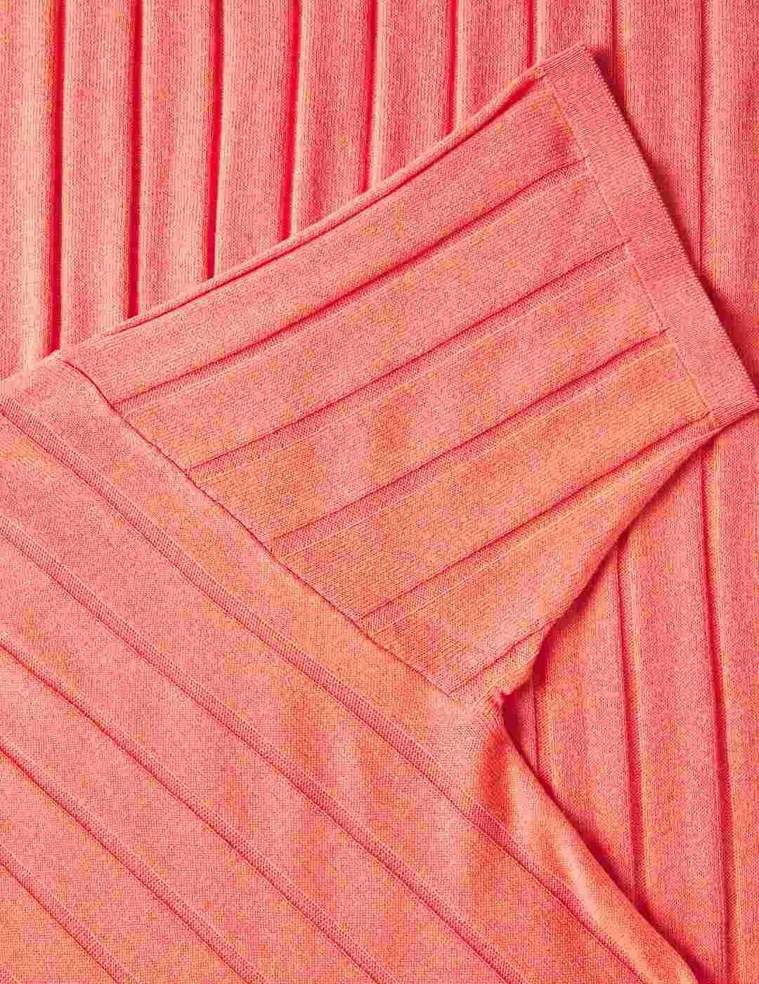 Vestido midi JJXX Lola coral de punto manga 3/4 para mujer