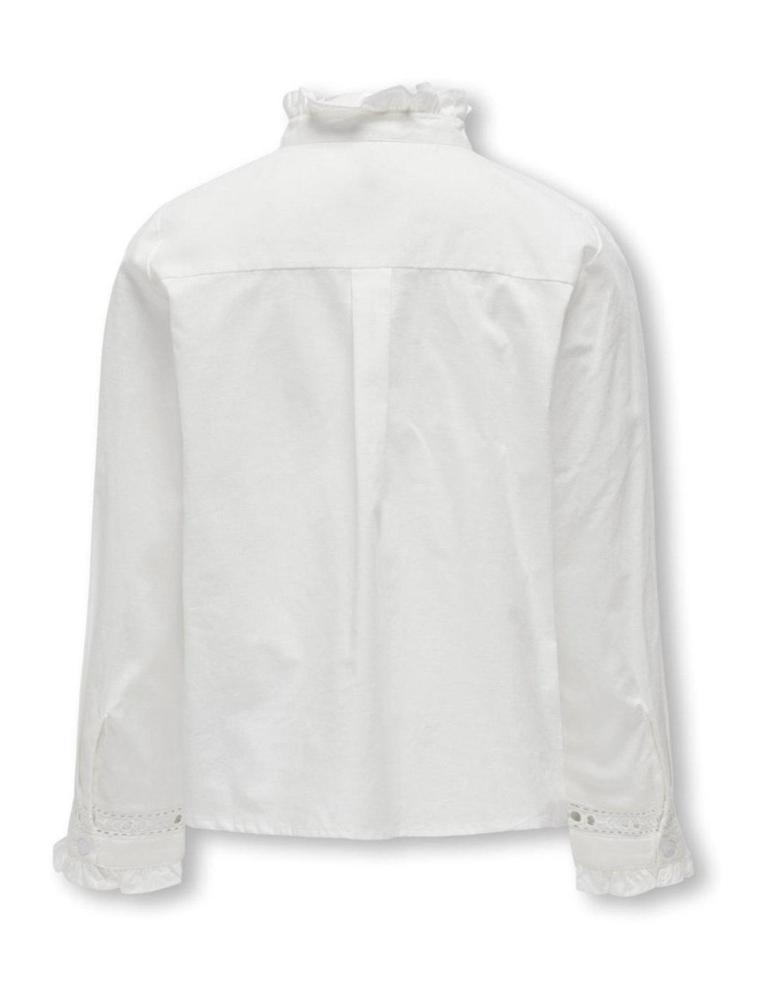 Camisa Only Kids Glina blanca manga larga para niña