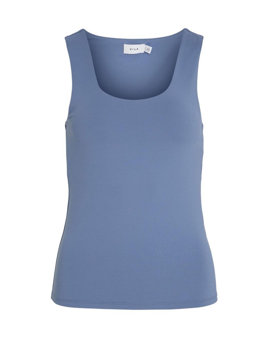 Camiseta Vila Kenza color azul básica de tirantes para mujer