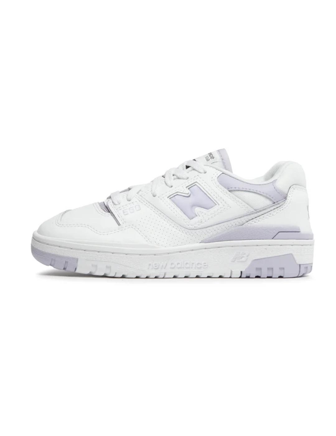 Zapatillas New Balance 550 blanca y lila para mujer