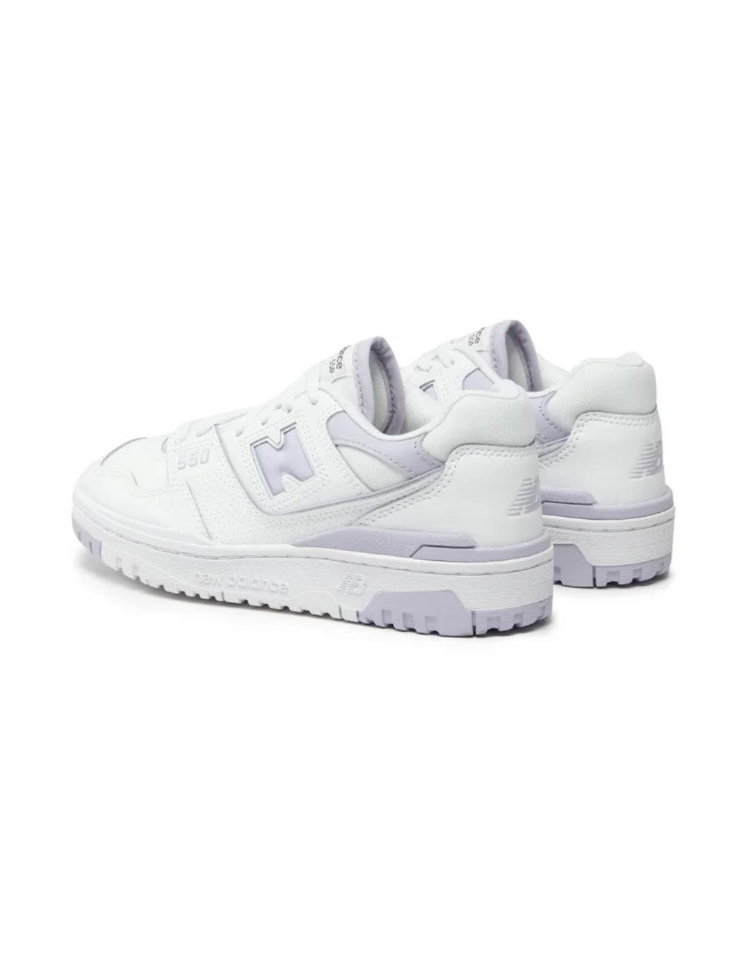 Zapatillas New Balance 550 blanca y lila para mujer
