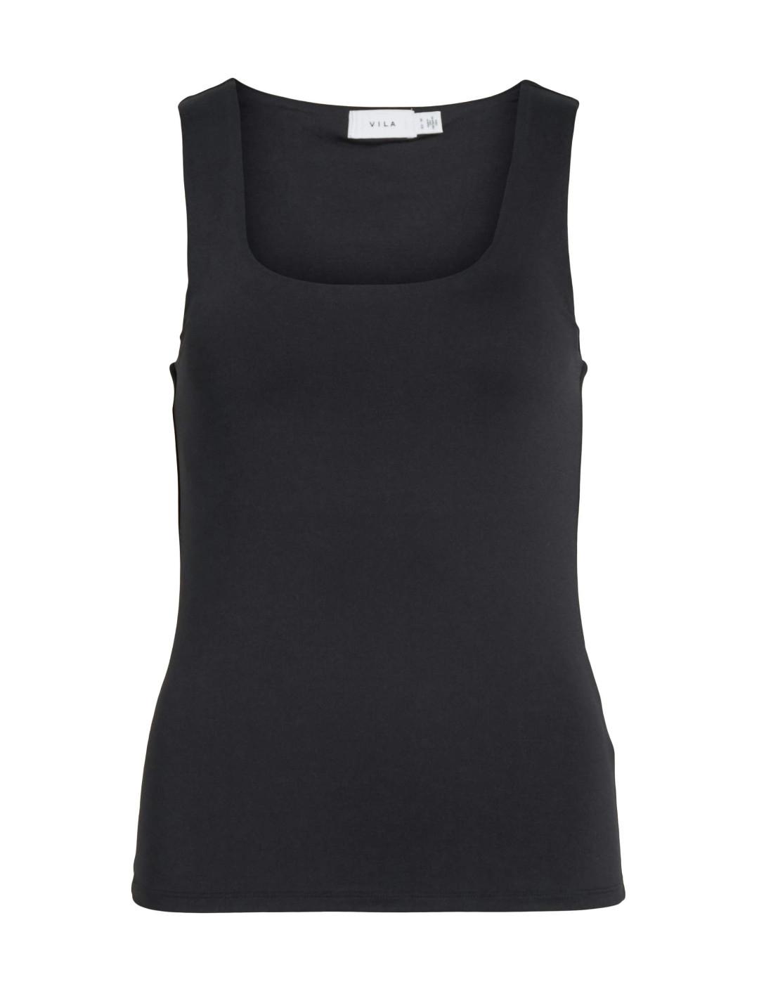 Camiseta Vila Kenza negra básica de tirantes para mujer