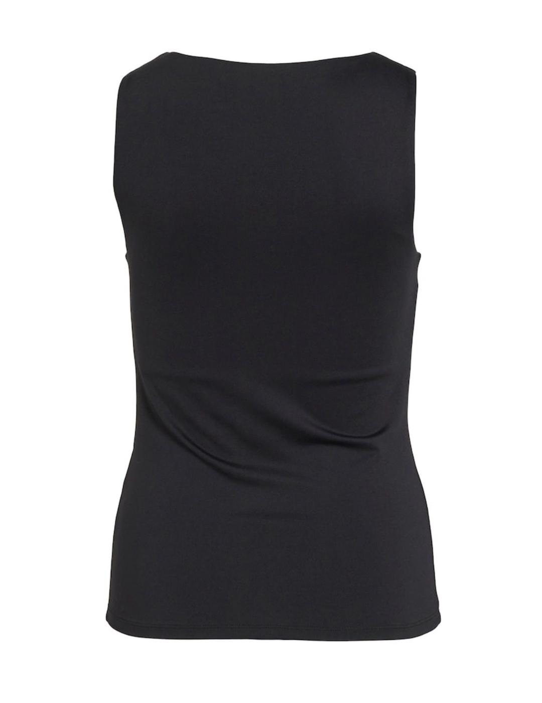 Camiseta Vila Kenza negra básica de tirantes para mujer