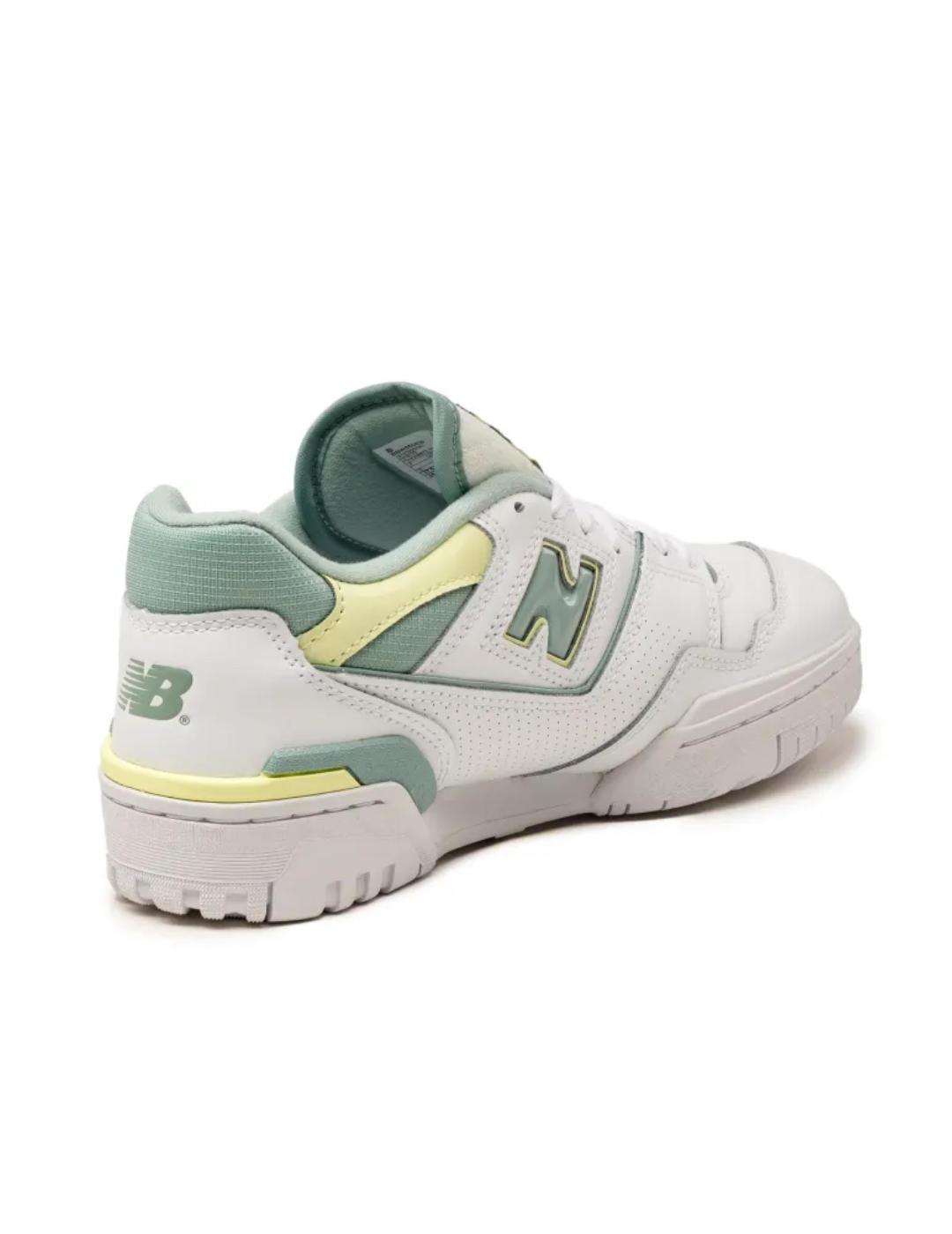 Zapatillas New Balance 550 blanca y verde mujer-NE