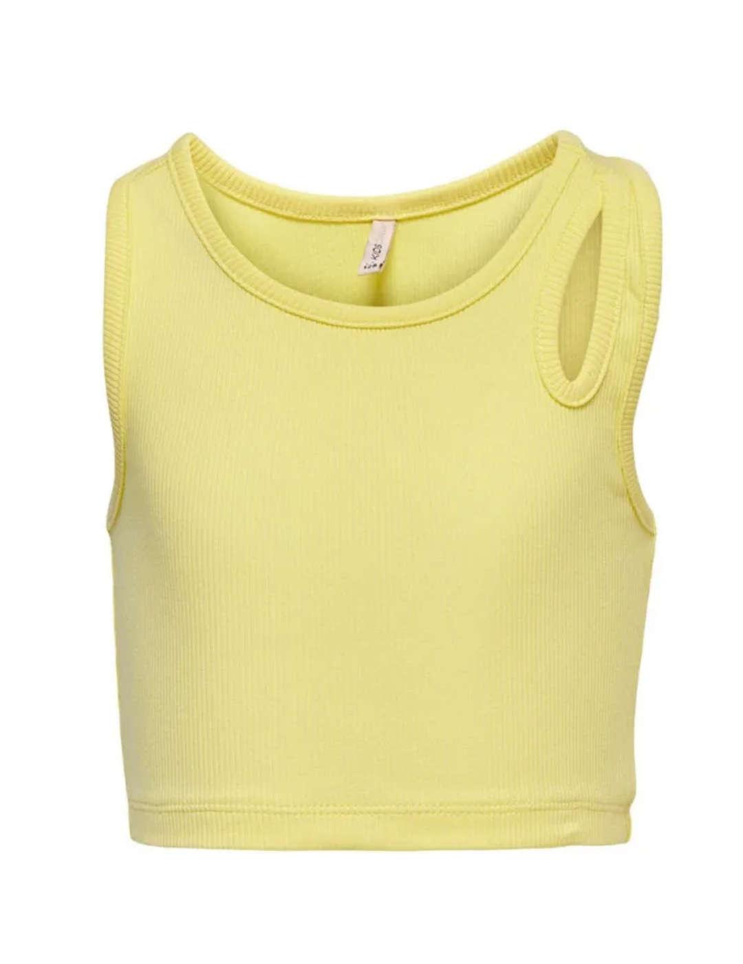 Camiseta tirantes Only Kids Messa amarillo de niña