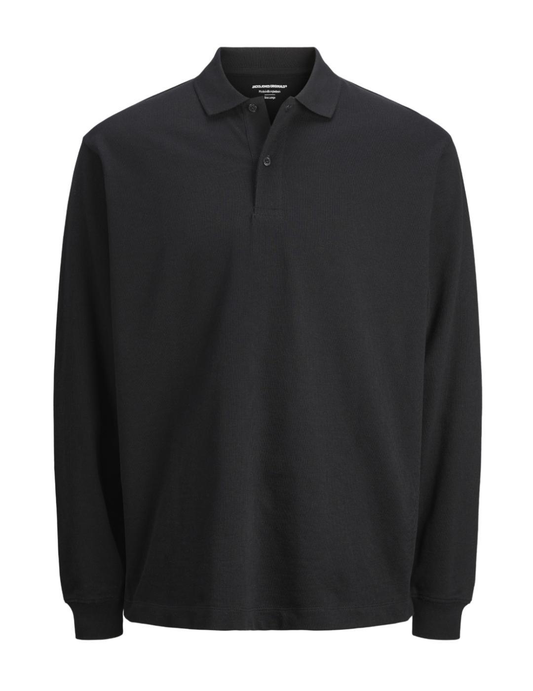Polo camiseta Jack&Jones Noho negro manga larga para hombre