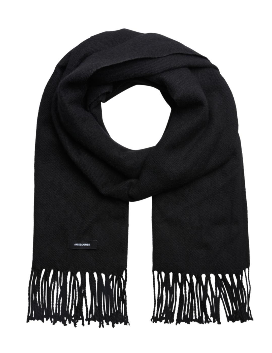 BufandaJack&Jones Solid negra de punto para hombre