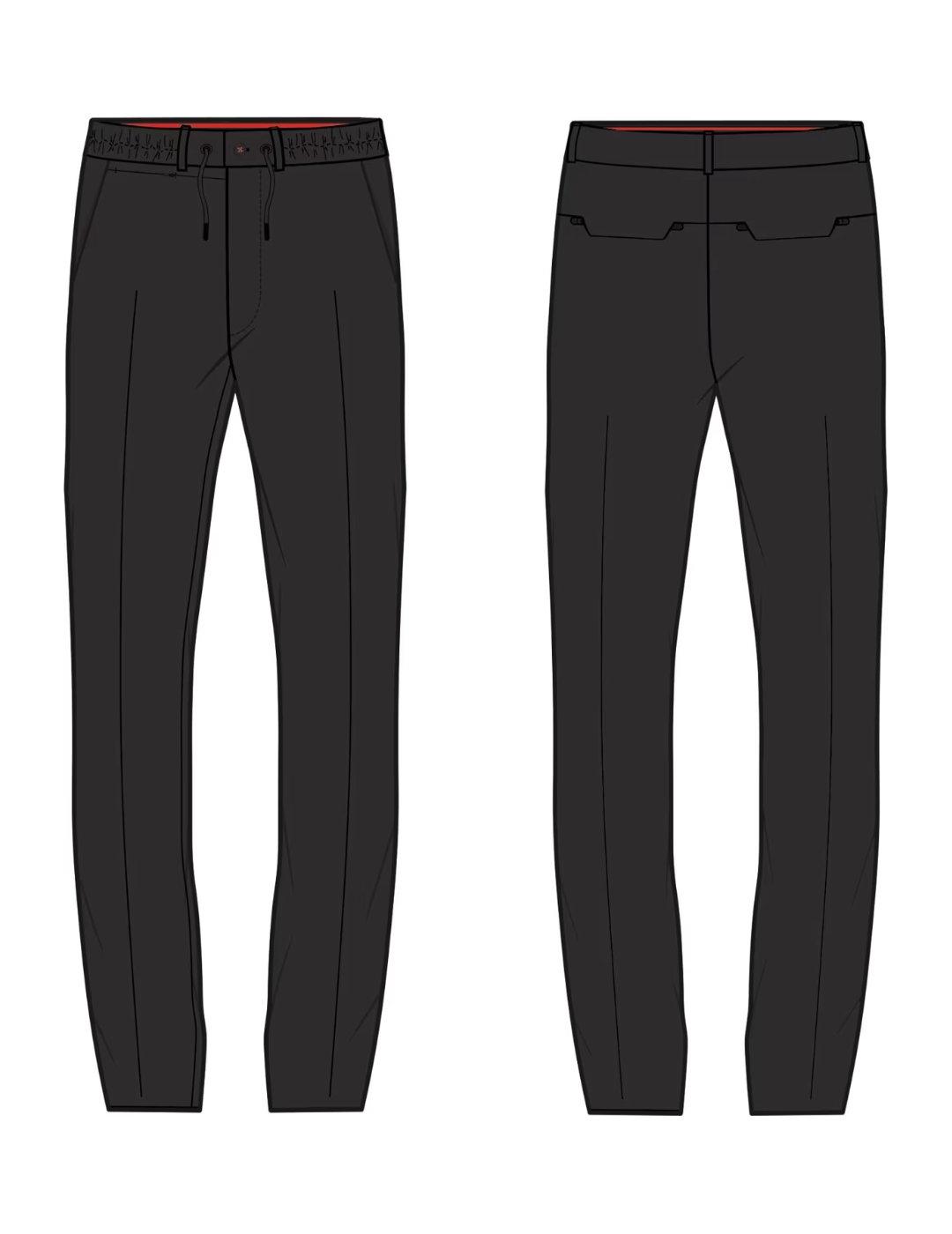 Pantalón Guess chino Tech negro slim cintura elástica hombre