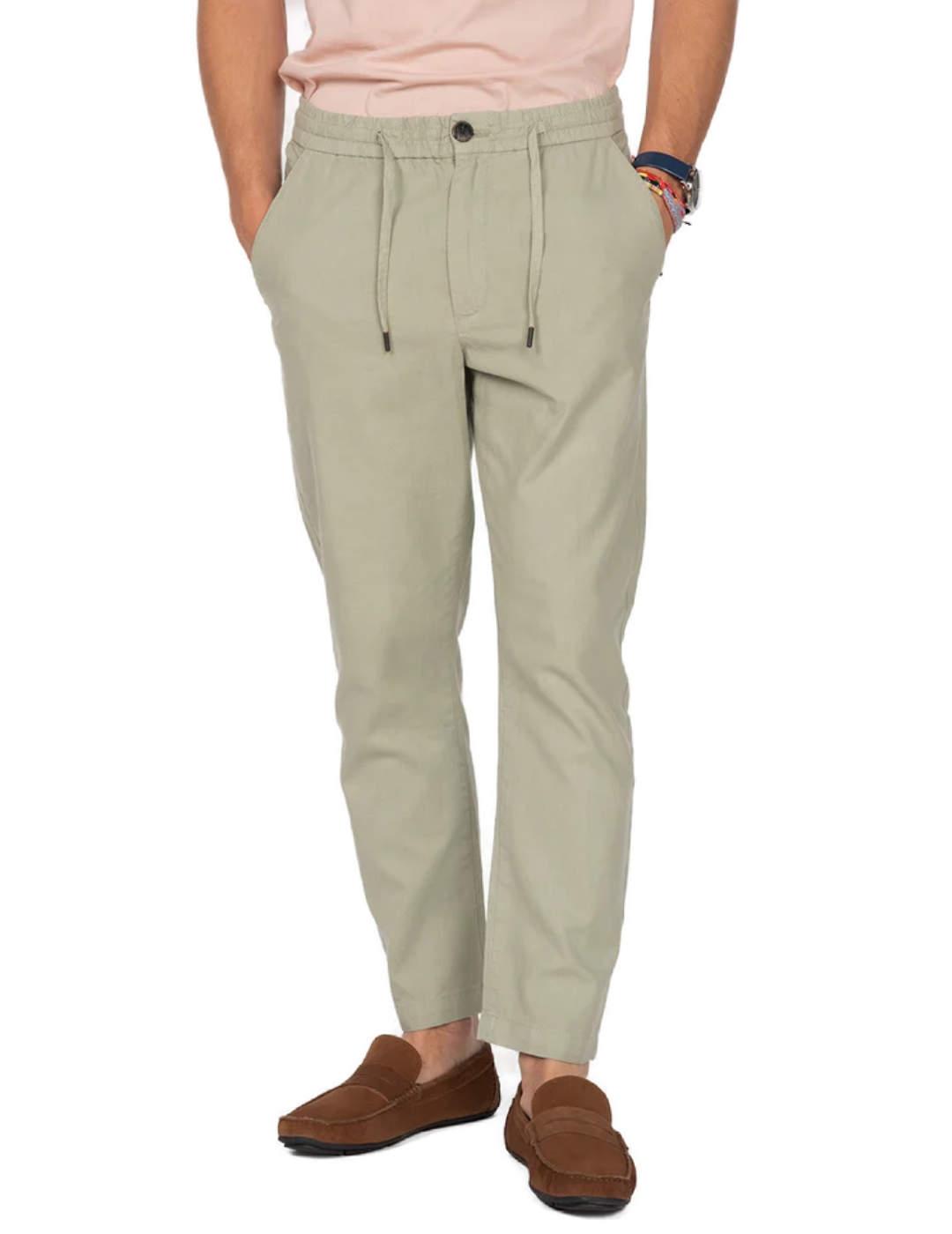 Pantalón de lino Harper & Neyer Minnesota verde para hombre