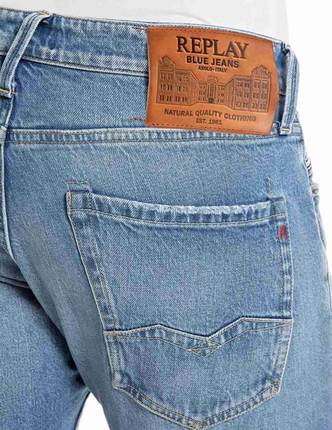 Pantalón vaquero Replay Waitom azul Confort para hombre