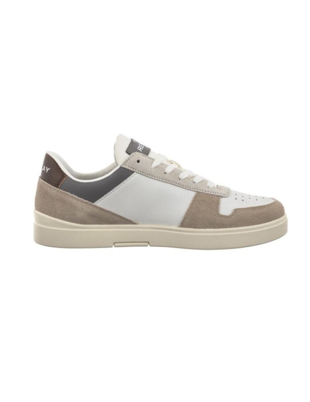 Zapatilla Replay Polys court blanco y beige de hombre