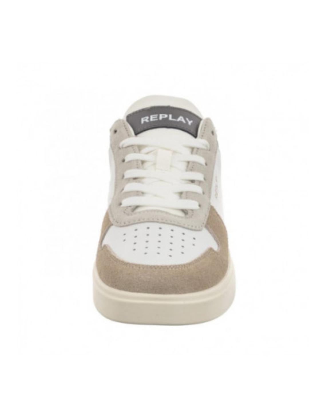 Zapatilla Replay Polys court blanco y beige de hombre