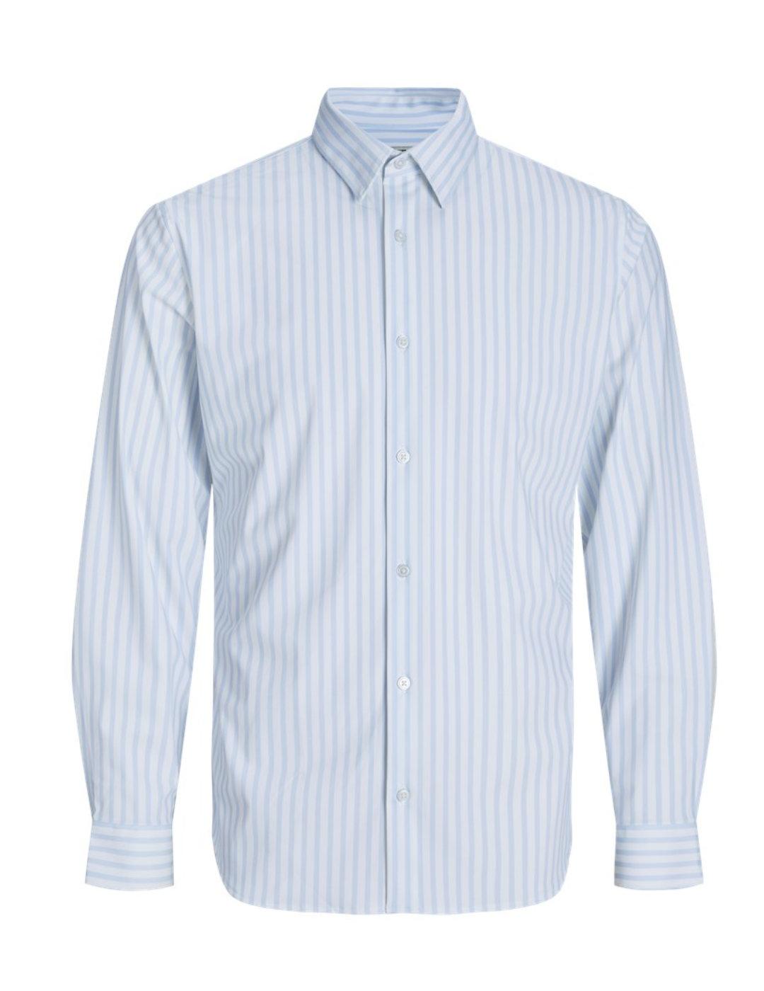 Camisa Jack&Jones Active celeste con rayas para hombre