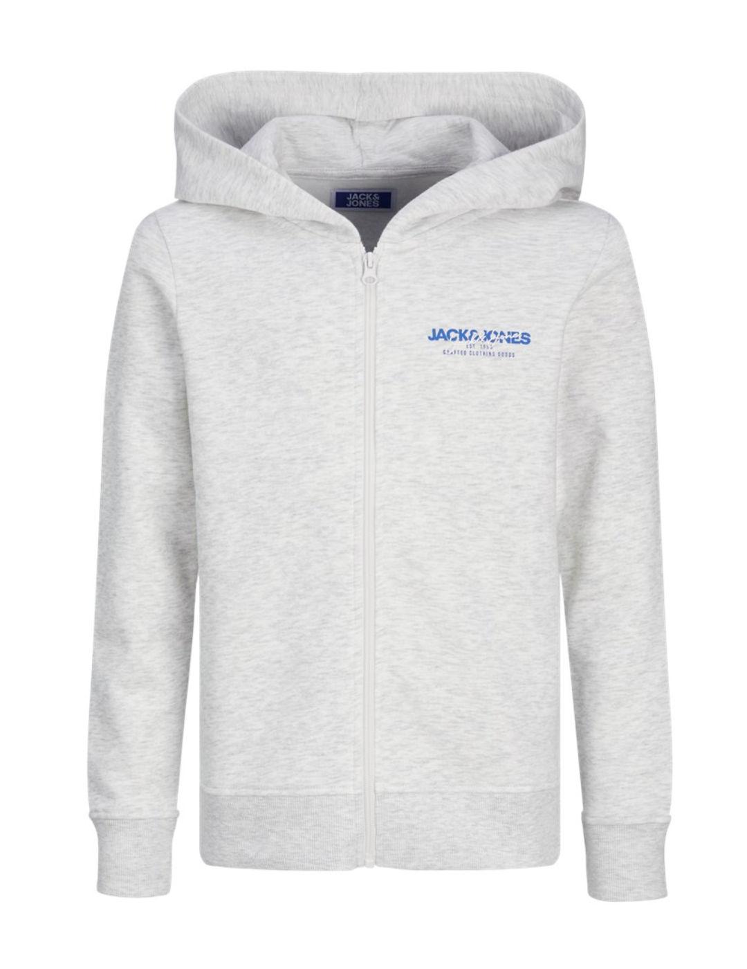 Sudadera Jack&Jones Junior Alvis gris con capucha de niño