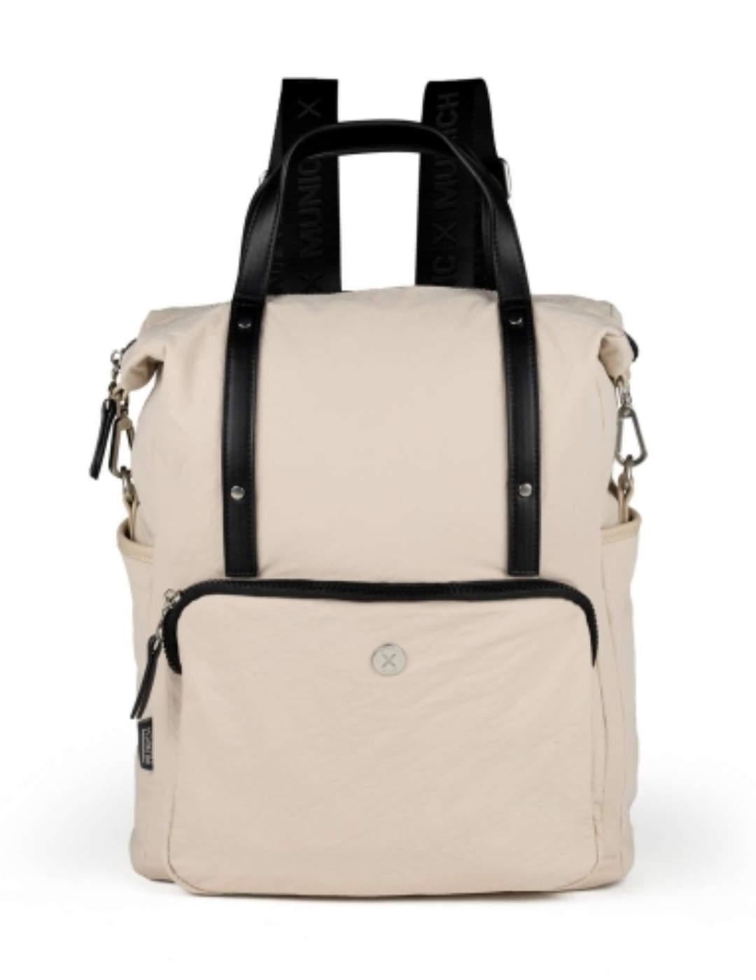 Mochila-Bolso grande Munich con bolsillo beige unisex