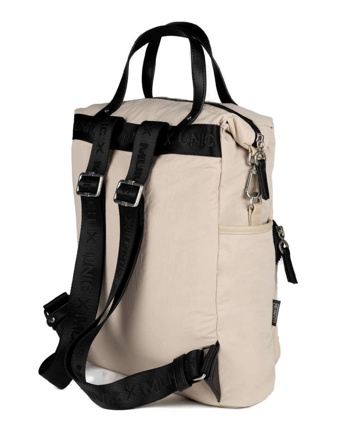 Mochila-Bolso grande Munich con bolsillo beige unisex