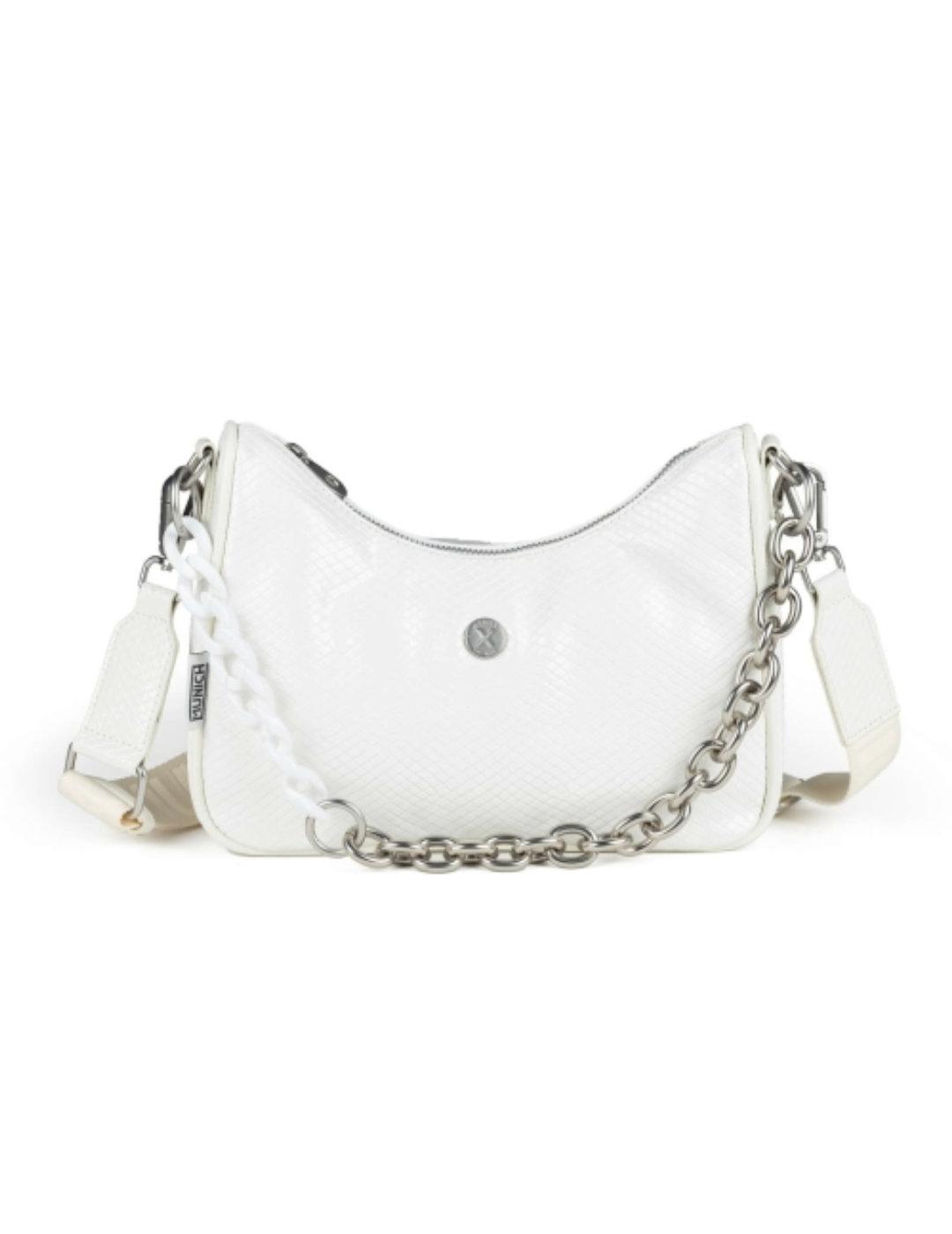 Bolso bandolera Munich blanco piel para mujer